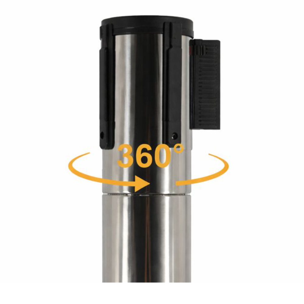 Retractable Belt Post with 360° Rotating Head 2.3m/3.6m Versatec FLOW Prime 360